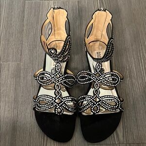Elegant Black and White Sandals